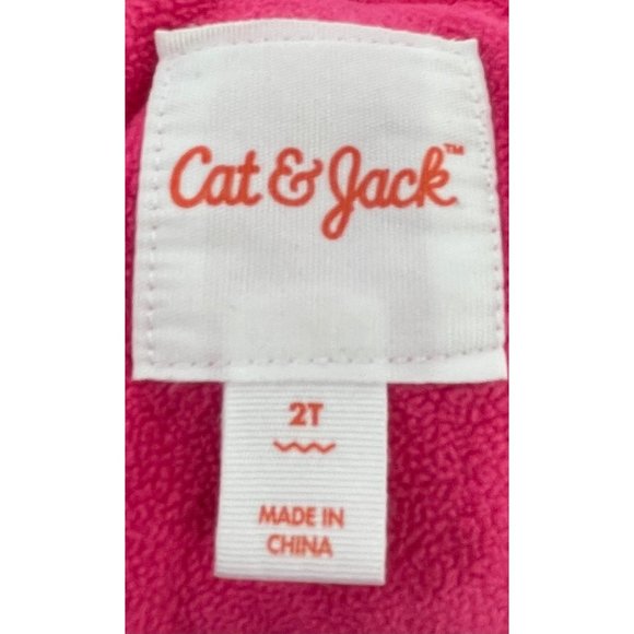 Cat & Jack Girl's Size 2T Fuchsia Pink Puffer Jumpsuit Ski Suit - Picture 3 of 6